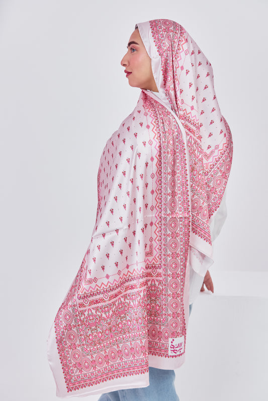 Pink  Scarf - Satin
