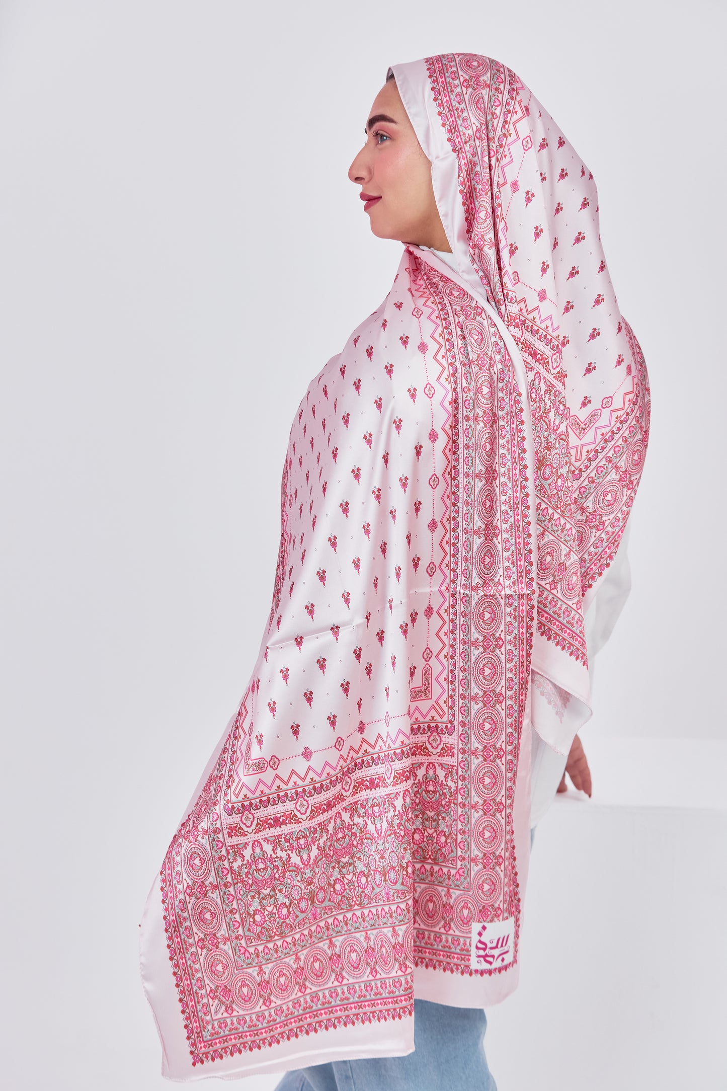 Pink  Scarf - Satin
